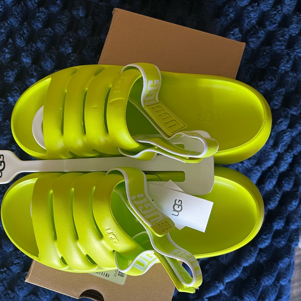 UGG ' Neon Lime Slide Sandals